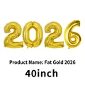 40 inch golden 2026 foil number balloons set for New Year and holiday celebrations - 40 Inch / Chubby Gold