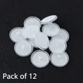 Set of 12 white plastic Christmas ornament hangers with round hook attachments - Hooks / Set of 12