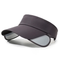 Dark gray open top sun visor hat with retractable side wings for outdoor protection - Adjustable / Dark Gray