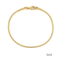 Polished gold round snake chain bracelet with lobster clasp for men and women - 2mm x 18cm / Gold