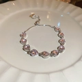 Pink Heart Crystal Bracelet (4#)