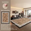 French vintage floral carpet with zebra print border in faux cashmere brown finish - 140*200cm / S Imitation Cashmere - Mist-locked Rose