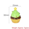 Mini resin Christmas tree cupcake figurine with dimensions 21mm by 32mm in green - Christmas Tree