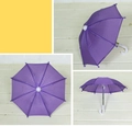 Purple miniature doll umbrella accessory with plastic hook handle for 18-inch dolls - Purple