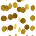 Hanging party garland with glittering gold circular paper discs on a white background - 2 Meters / Glitter Gold Circles