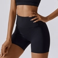 Schwarze High-Waist Yoga-Shorts für Damen mit Cloud-Feel Kompression und formgebender Passform - M / Schwarz