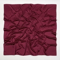 Breathable matte satin square scarf in wine red with soft silk texture folding - Wine Red (9#)
