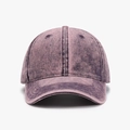 Men's washed cotton baseball cap in lilac purple vintage style with curved brim - Washed Purple