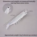 Realistic 13.7cm PVC prawn model with translucent texture and black eyes - Transparent Straight Shrimp (No Hook/Painted Eyes)