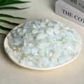 Polished natural white opal tumbled stones in a white ceramic dish for home decor - 100g Of Synthetic Opal (9-12mm)