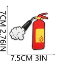 Detail view of red fire extinguisher embroidered patch with dimensions 7x7.5cm - No.11-Fire Extinguisher
