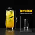 Elegant 350ml tall glass cup for mojito cocktail and juice with minimalist design - Style 29 Juice Glass