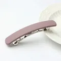 Matte dusty pink spring hair clip with minimalist curved design for elegant women - Square Style / Matte Purple