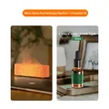 3D flame humidifier with white crackle base and 10ml essential oil bottle set - DQ709 Standard / With 10ml Fresh Essential Oil / White Lava Style