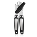 3-in-1 manual stainless steel can opener with ergonomic black handles on white background - Type 2 (Bagged)