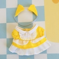 Zweiteiliges gelbes Puppenkleid-Set mit Katzenohren-Stirnband für 17cm Puppen - Passend für 17cm Puppe / Gelber Prinzessinnenrock + Katzenohren