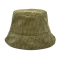 Dettaglio del cappello a secchiello in velluto verde oliva con trama spessa e calda - M (56-58cm) / Verde Militare
