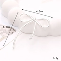 Detailed size view of silver zinc alloy bow accessory measuring 4.3cm by 5.3cm and 6.7g - Silver Ribbon Bow