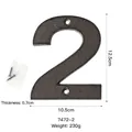 Numero civico 2 vintage in ghisa con viti, altezza 12,5 cm e larghezza 10,5 cm - Numero Grande Largo-2