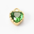 Pendente cuore in zircone verde smeraldo con bordo in acciaio inossidabile oro 18k - Zircone Verde