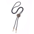 Vintage western bolo tie with a bronze dragon embossed slide and black braided leather cord - Antique Bronze Dragon Totem Necklace