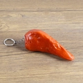 Realistic PVC braised duck head keychain with glossy finish and silver metal ring - Duck / Key Ring