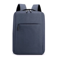 Minimalist navy blue 15.6 inch laptop backpack with waterproof polyester texture - Blue (Without USB)