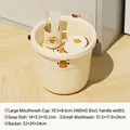 Yellow duck cartoon student wash set with bucket, washbasin, cup and soap box - Large Cup + 32cm Basin + Soap Box + Bucket