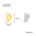 Pendentifs en forme de pied en acier inoxydable doré et argenté, dimensions 13mm x 8mm - Pieds de Bébé / Acier