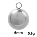 Dettaglio di un ciondolo a sfera in acciaio inossidabile da 6mm con dimensioni e 0,9g - 6mm / Argento