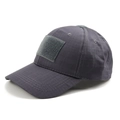 Tactical dark gray ripstop baseball cap with velcro patches for military enthusiasts - One Size / Gray