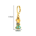 Pendientes dorados de cola de pez con circonitas amarillas y azules y dimensiones - 498-3# Color Amarillo Azul (Par)