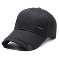 Classic black baseball cap for middle-aged men featuring twill texture and sport labels - Adjustable / Letter Label Grey