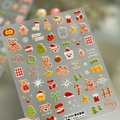 3D embossed Christmas nail stickers featuring retro bears and holiday patterns TS-4224 - TS-4224 Retro Christmas - Embossed