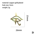 Detail of Eye of Horus pendant with dimensions 26x23mm and micro-set colored zircons - 11-Eye of Horus Pendant