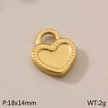 Colgante de corazón dorado con textura radial y superficie lisa para joyería DIY - Corazón Con Textura Radiante (KLJ8287-Z)