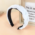 Gepolstertes weißes Samt-Haarband für Damen mit elegantem geflochtenem Stoff-Design - Weiß