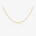 Elegant gold-plated S925 sterling silver paperclip chain necklace with reflective base - 18K Gold-018(Medium) (Gold Paperclip Chain)