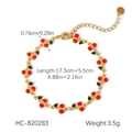 Dettaglio del bracciale a ciliegia in acciaio oro 18K con dimensioni e specifiche materiali - Stile Braccialetto Ciliegia Rossa (HC-B20283)