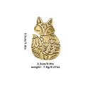 Broche en métal en forme de renard style vintage en finition or antique - Forme de renard (C2333-7)