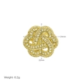 Detailed view of a gold flower ring with zircons showing dimensions 24mm x 22mm and 6.2g - Adjustable Open / Flower Shaped Full Zircon (DR240629-B)