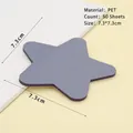 Sternförmige blaue transparente Haftnotizen aus PET, 50 Blatt in 7,3x7,3cm Größe - Graublauer Stern 50 Blatt