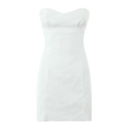 Mini-robe bustier blanche sexy avec décolleté en cœur et coutures structurées - S / Blanc