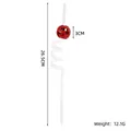 Red 3cm disco ball stirrer with a 26.5cm clear spiral straw for party cocktail drinks - 3cm Red Mirror Ball Straw / Red
