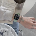 Mint green silicone digital watch with astronaut icon and stylish silver chain bracelet - Watch Only / Mint Green (GD2512-130-06)