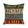 Detail of vintage wood grain pillow cover with Thank You and Home typography - Style 10/THANK YOU / 45cmx45cm