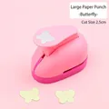 Pink manual butterfly paper puncher for kids DIY crafts with 2.5cm cutout result - Large Butterfly
