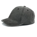 Gorra de béisbol de estilo americano de ala corta en algodón lavado gris oscuro - Ajustable / Negro