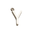 Minimalist silver stainless steel necklace featuring letter Y pendant on white background - Steel Y (With Chain) / Silver-Letter Y