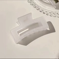 Matte white rectangular hair claw clip in a minimalist geometric hollow design - 10.5cm Matte Rectangular - White / Bulk (No Packaging)